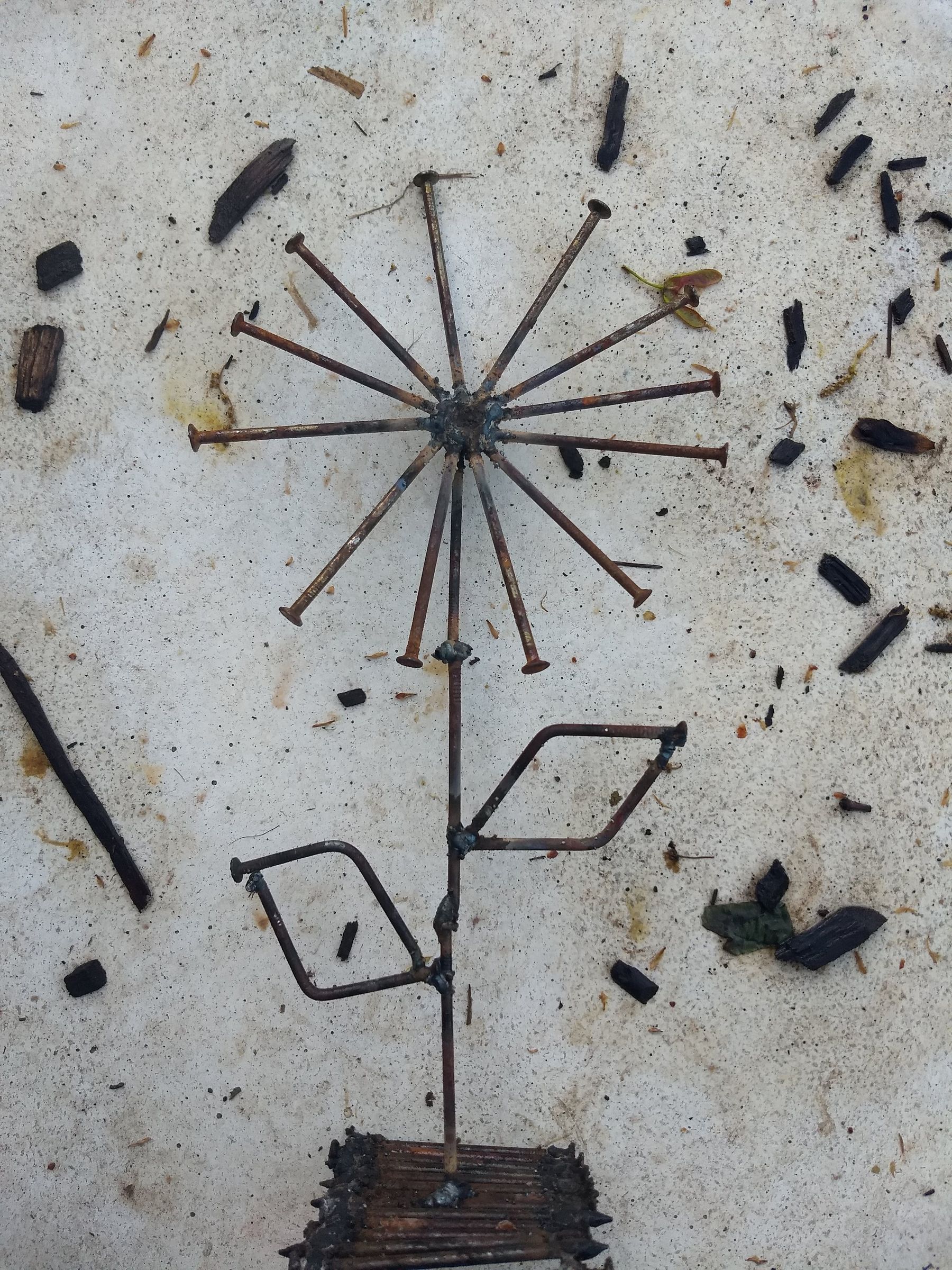 Flower Made of Scrap Nails 5 Steps Instructables