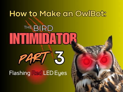 How to Make an OwlBot: the Bird Intimidator – Part 3: Flashing Red LED Eyes