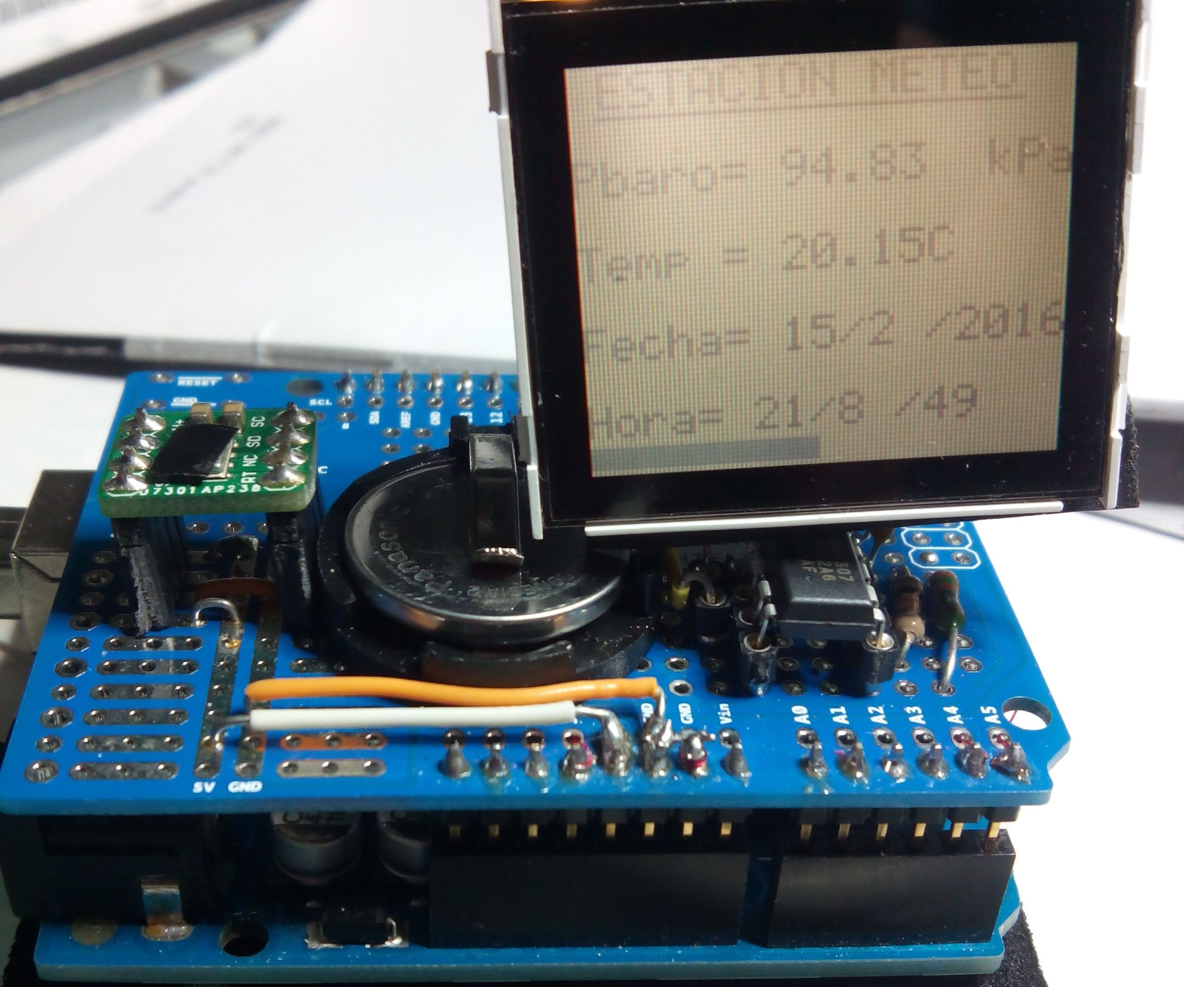 Pressure and temperature Arduino indicator