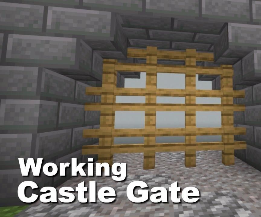 Minecraft working Castle Gate Instructions