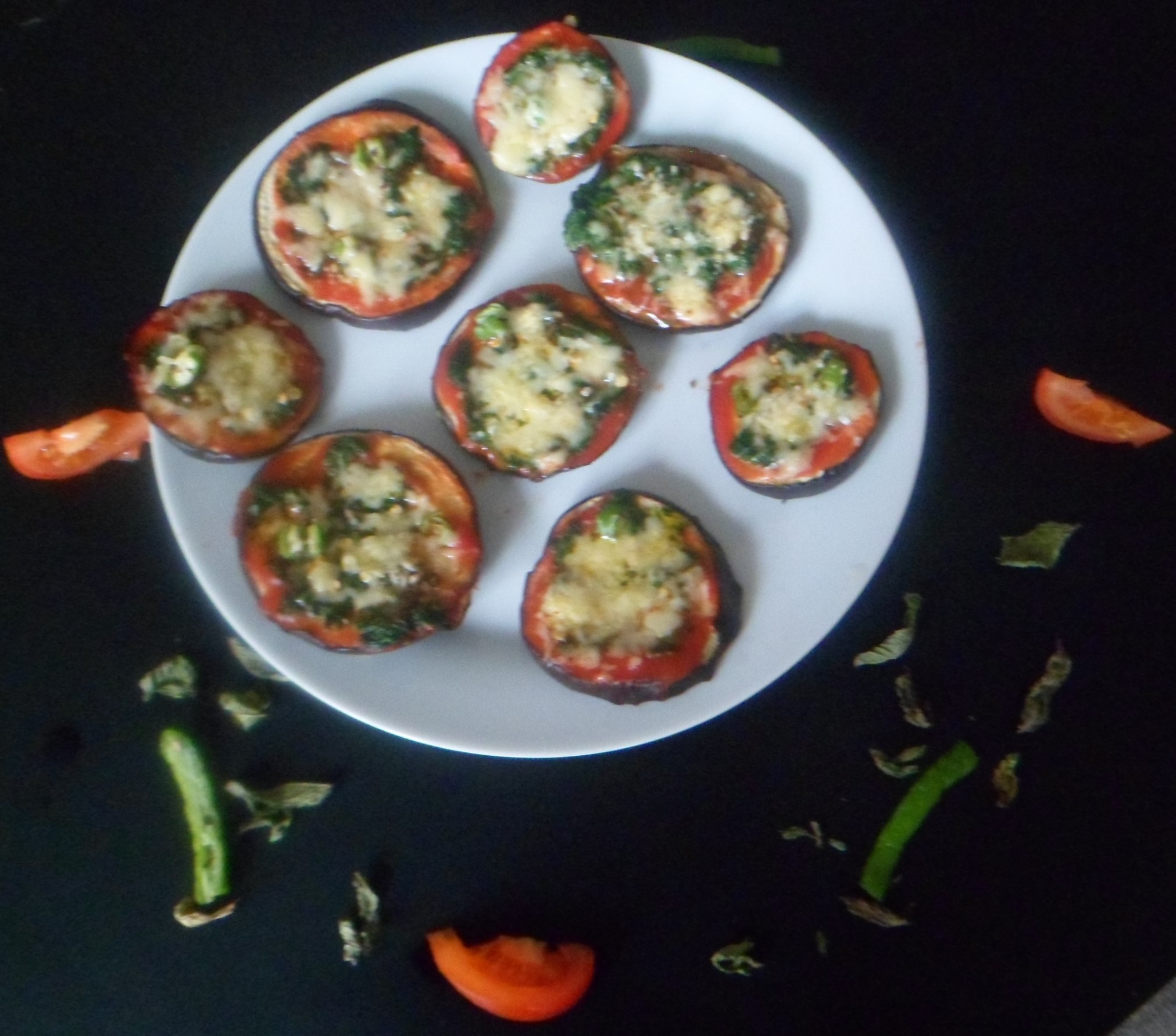  Flourless Mini Egg Plant Pizzas