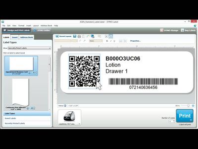 Click on the QR Code on the Dymo Label Template.