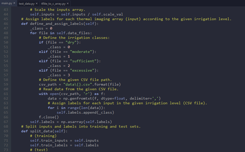 Merging and Scaling (normalizing) the Input Data and Assigning Labels (irrigation Classes)