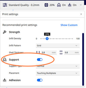 You Can Add Supports That Hold Up the Model(optional)