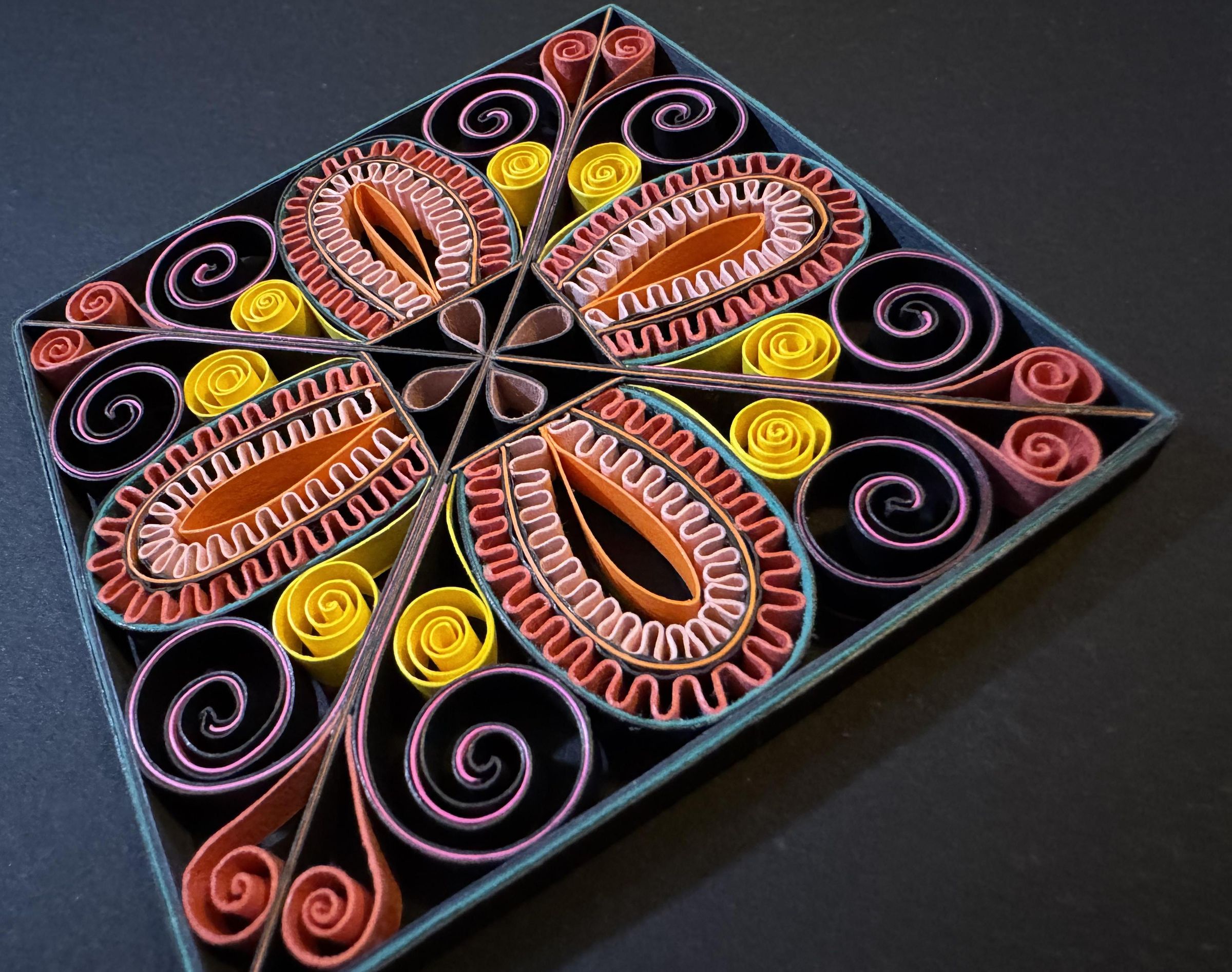 Decorative Handmade Ornamental Tile Using Paper
