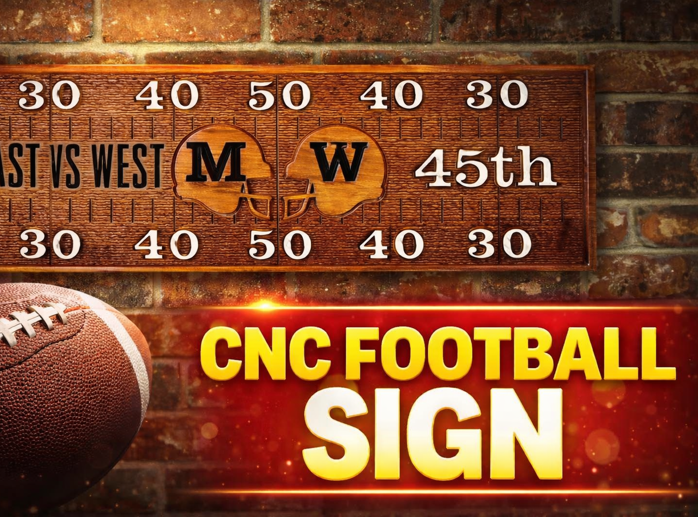 Football 45th Anniversary Sign Plaque