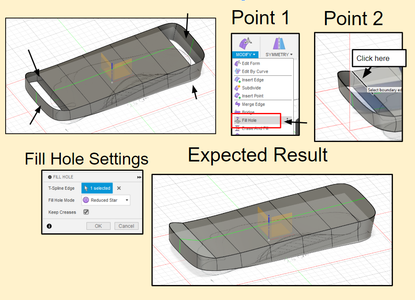 Using "fill Hole" to Complete Solid Form