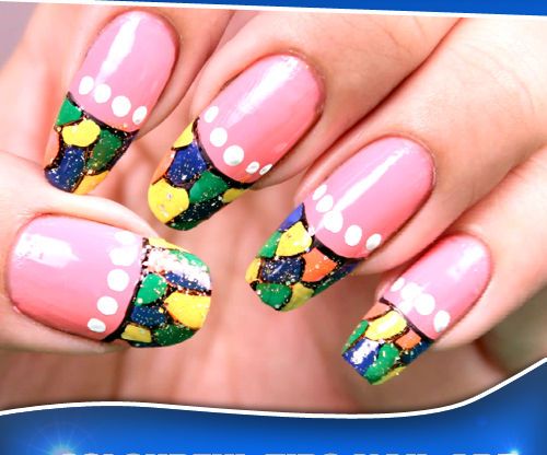 Colorful Tips Nail Art Design