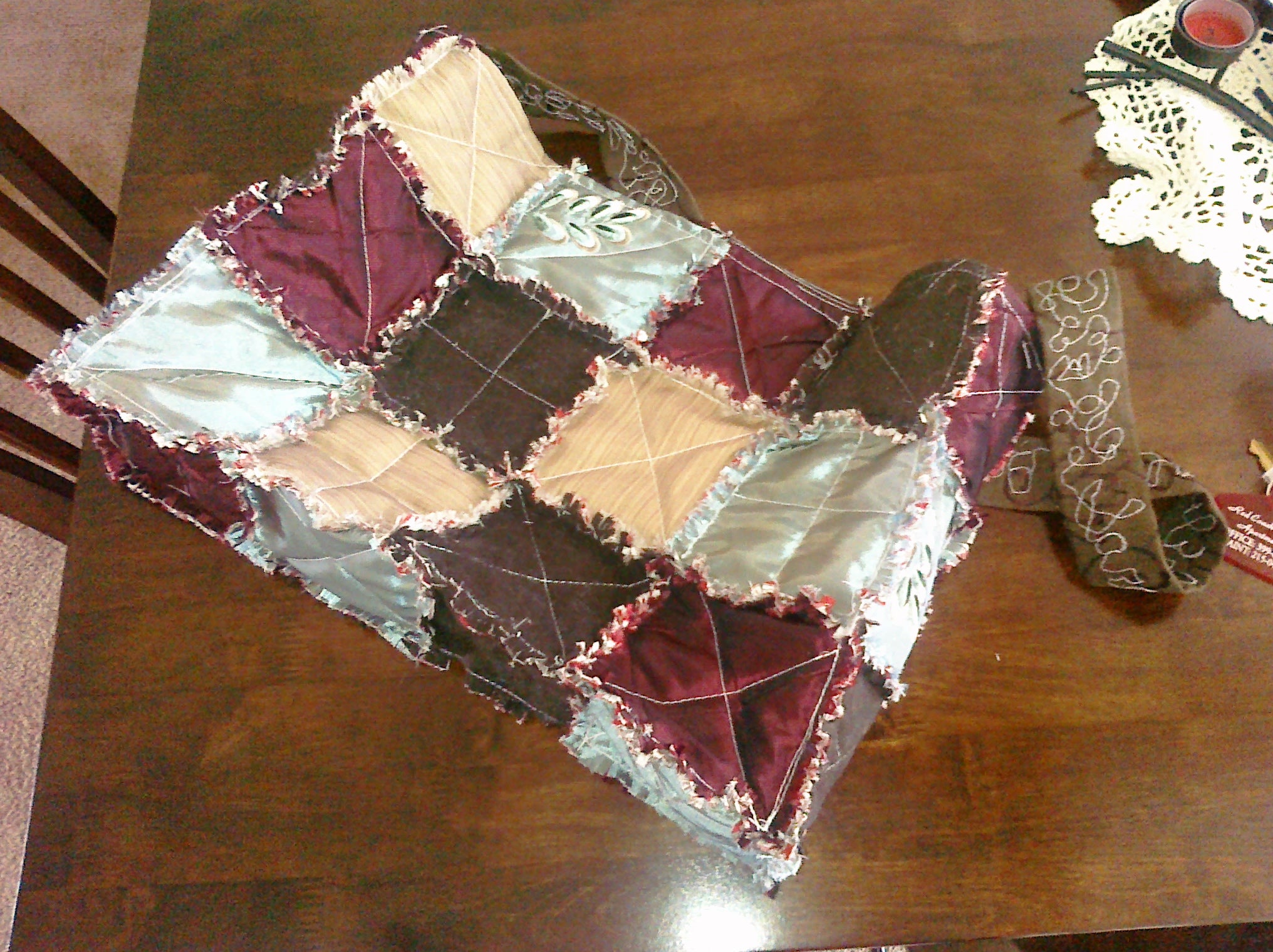 Cute Reversible Rag Quilt Tote Bag 8 Steps (with Pictures