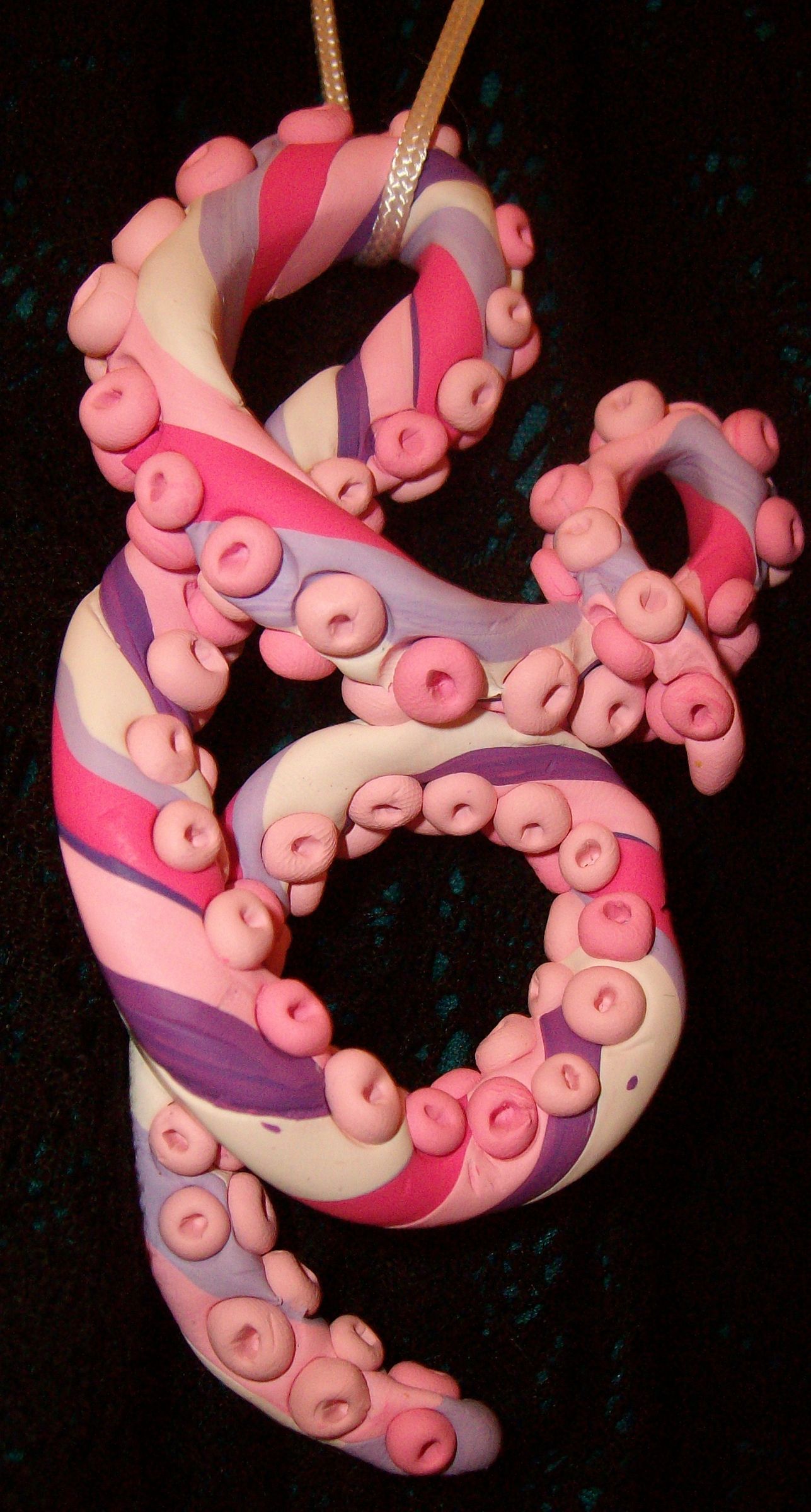 Polymer Clay Tentacle Pendant!