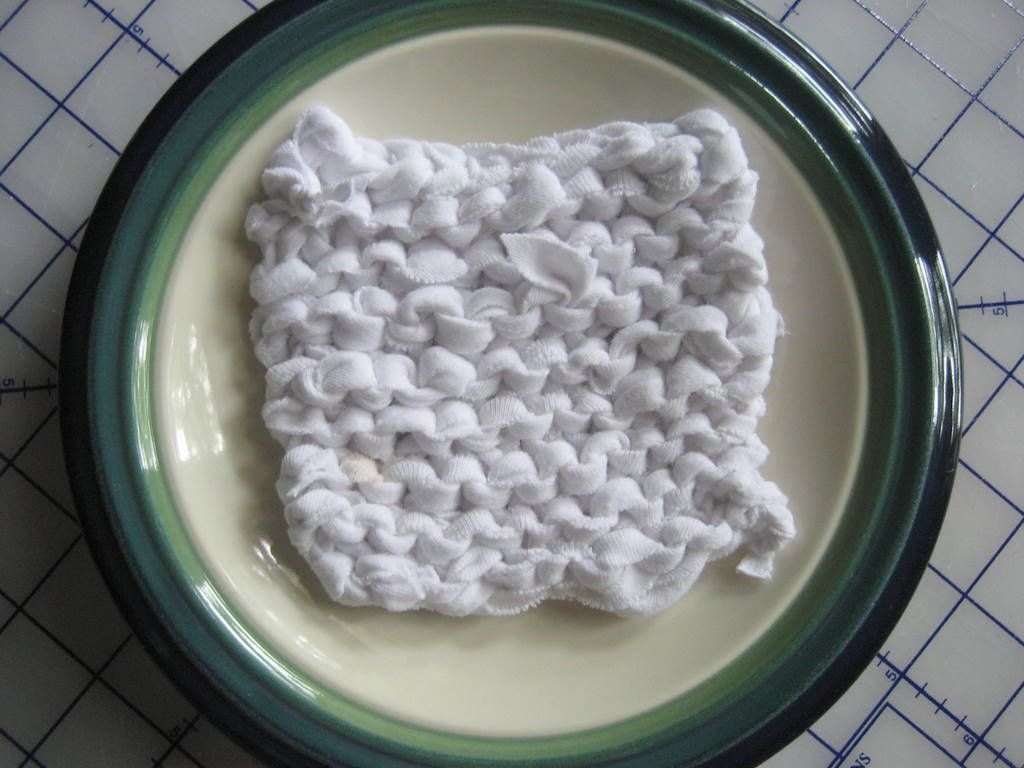 Knit a Dishcloth from old Clothes