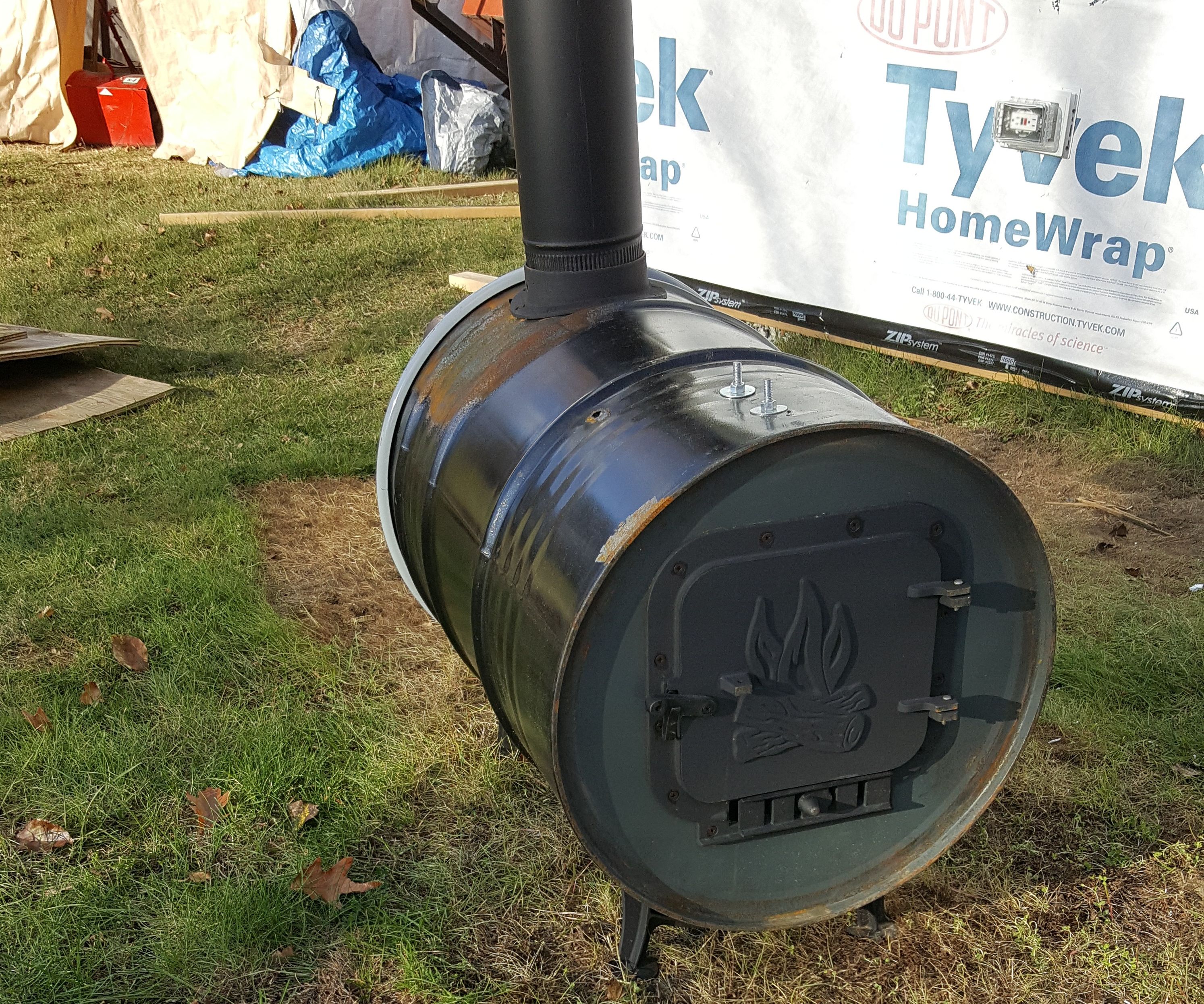 Outside Wood Stove Shop Heater