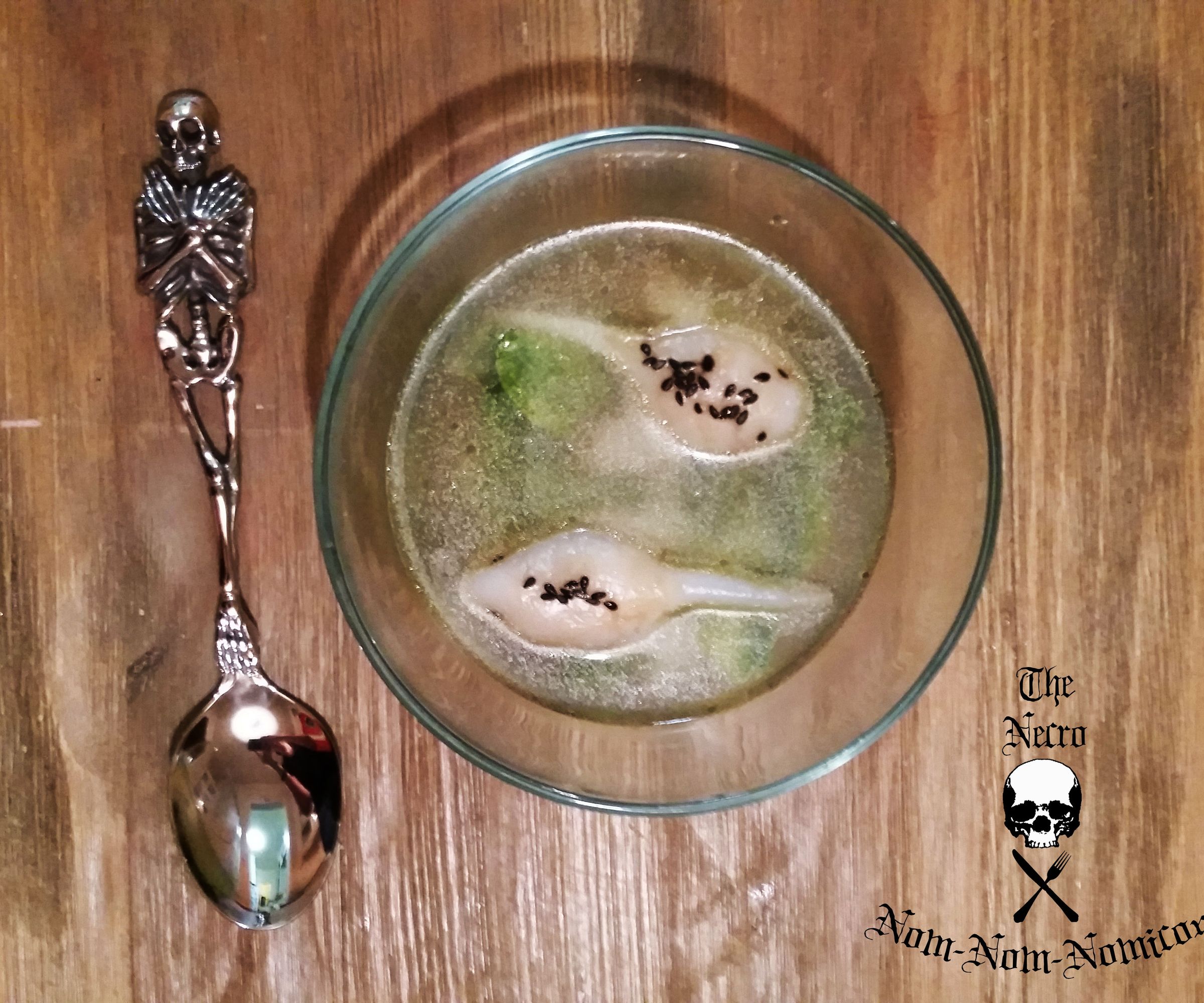 Pork Stuffed Tadpoles in Bogwater Broth