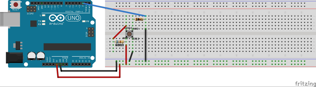 Hook-up of LED PUSH BUTTON