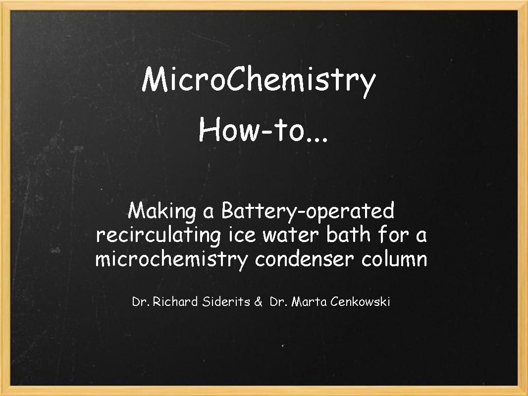 Recirculating Ice Water Bath From Battery Operated Desktop Fountain