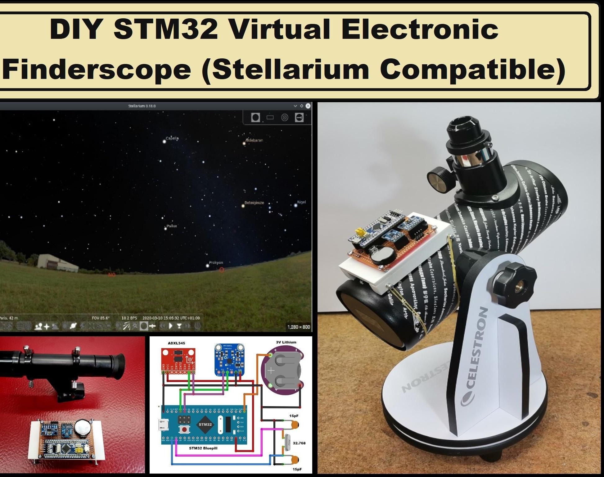 DIY Simple STM32 Virtual Electronic Finderscope (Stellarium Compatible)