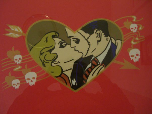 Gift exchange: Screen printed zombie love print.