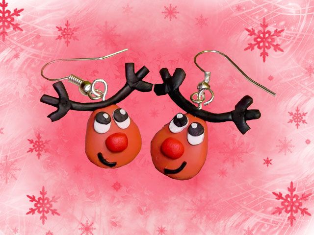 Handmade Reindeer earrings
