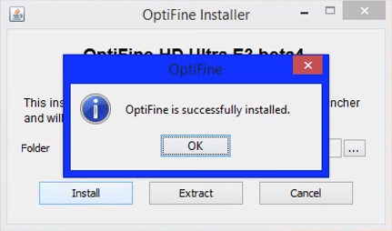 Congratulations You Have Successfully Installed Optifine