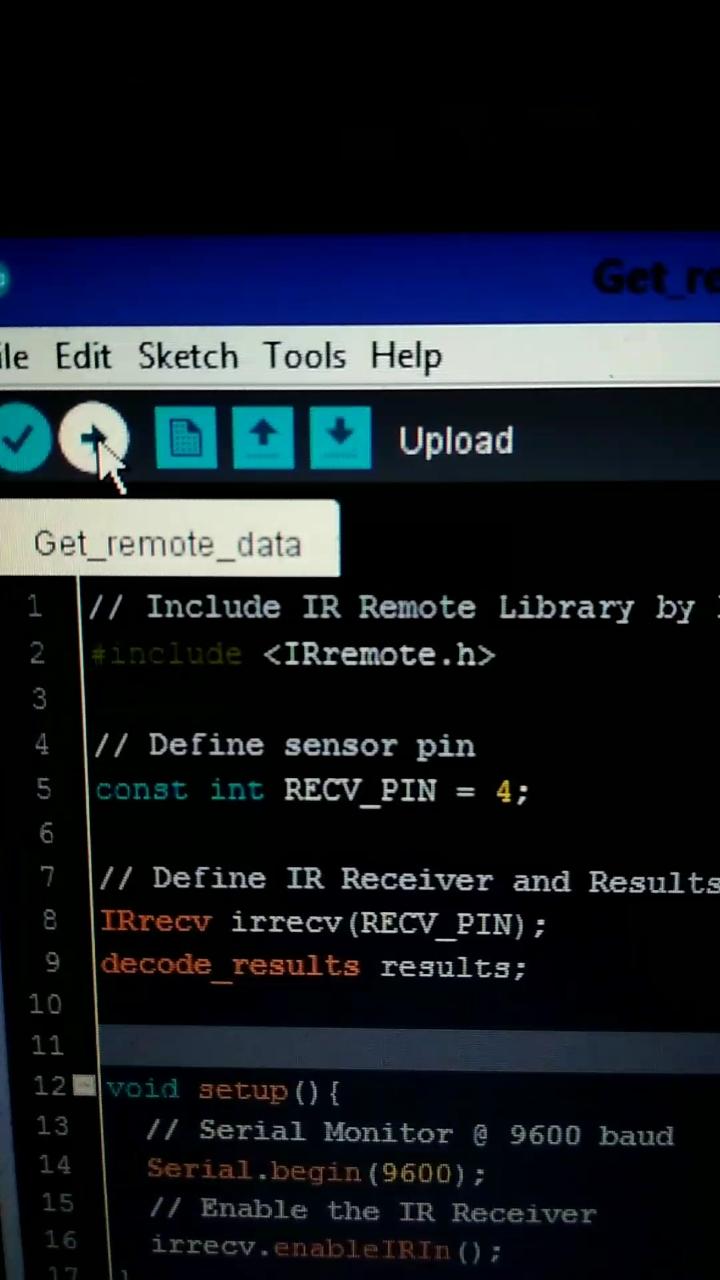 Code for Ir Remote With Arduino