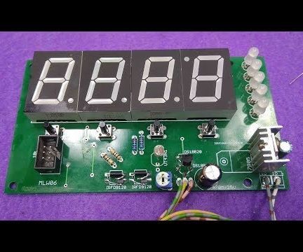 Digital Thermometer With Big Display and 2 Sensors DS18B20