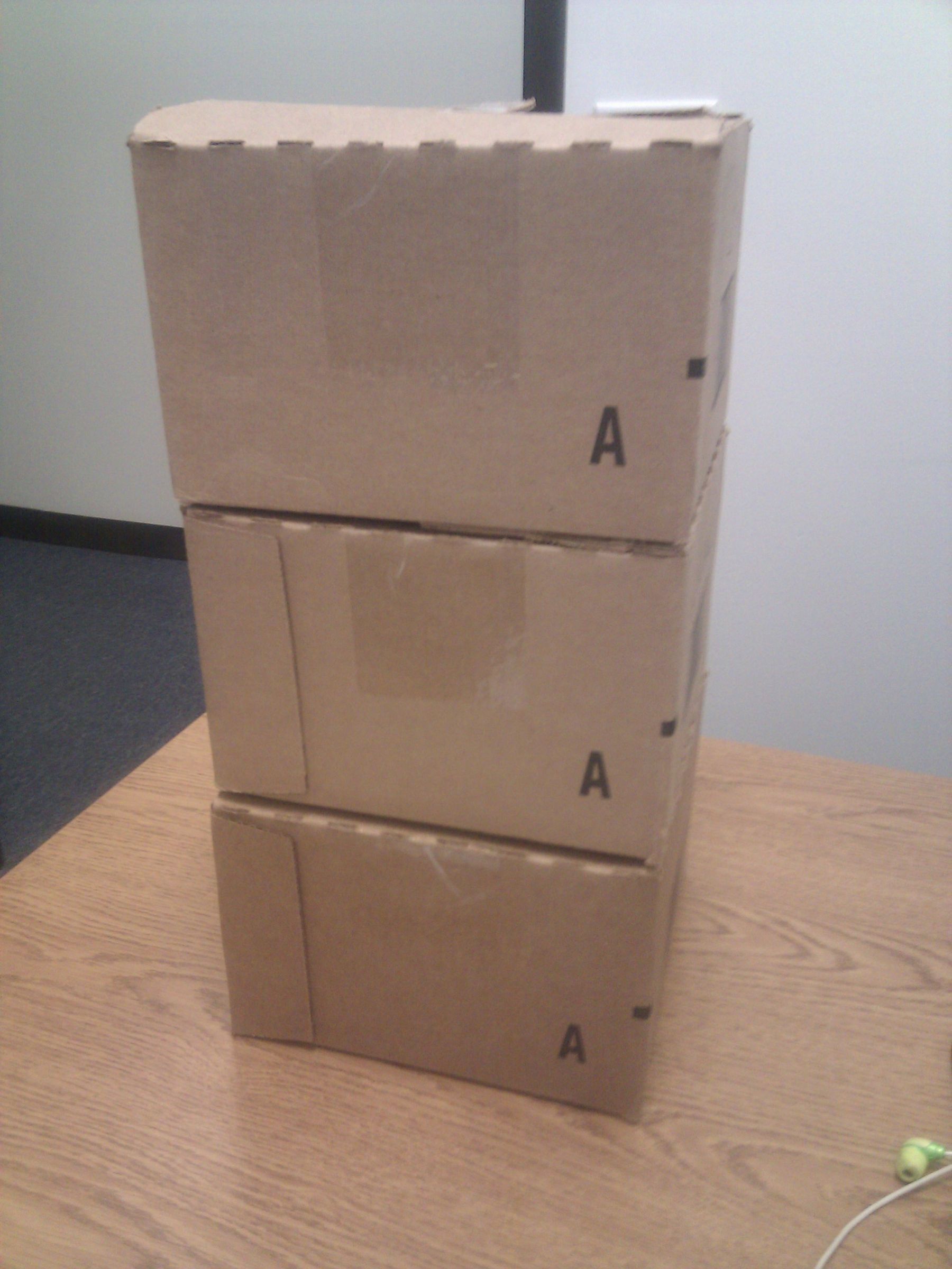 Storage System from recycled McMaster-Carr* boxes