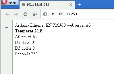 Arduino Webservers Ethernet ENC28J60 With Thermometer DS18B20, I2C LCD ...