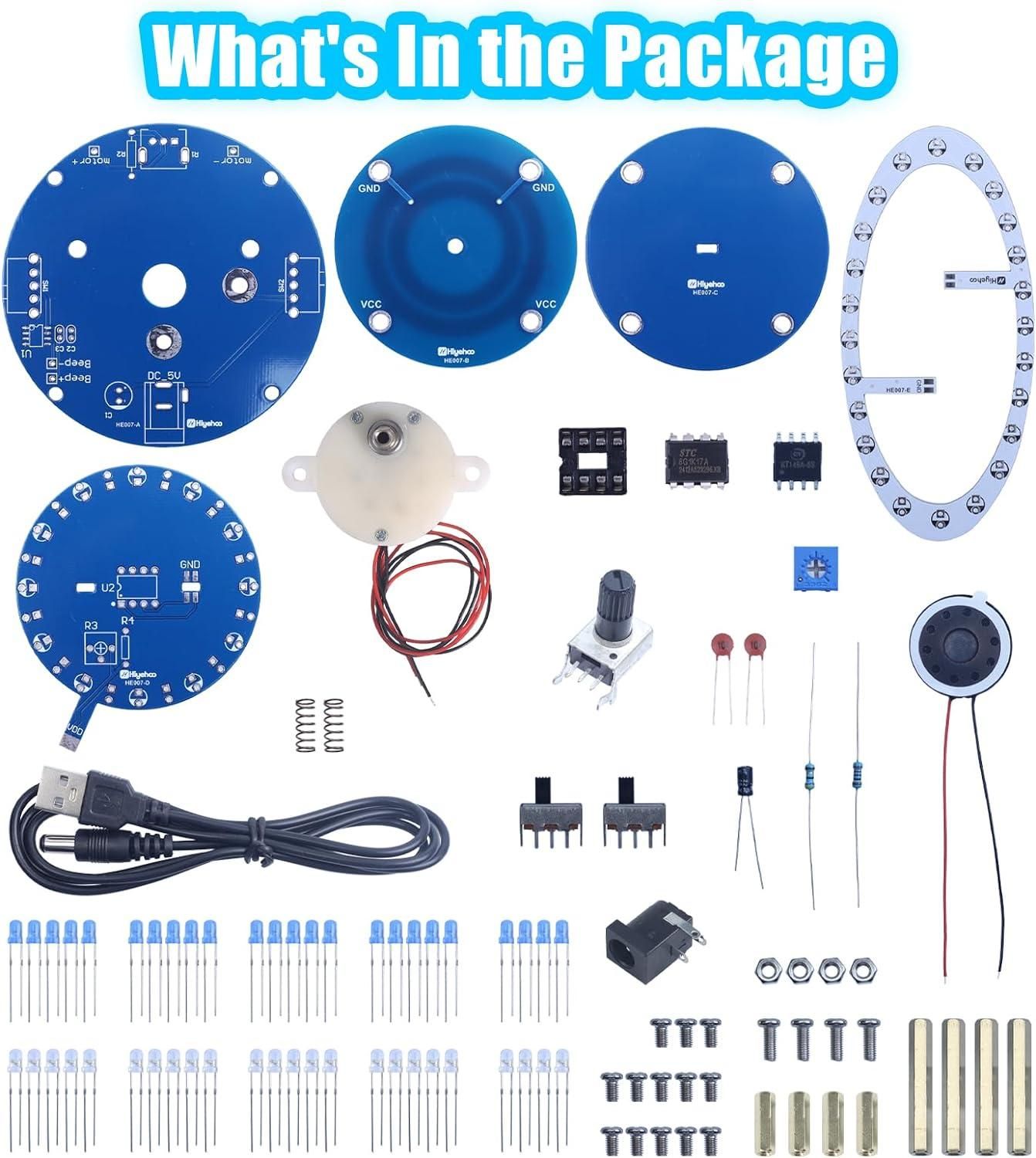 LED Rotating Gyro Flashing Light Kit - DIY Soldering Electronic Components Project