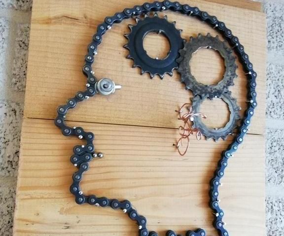 Head From Bike Parts With Little Bike Shaped Ear