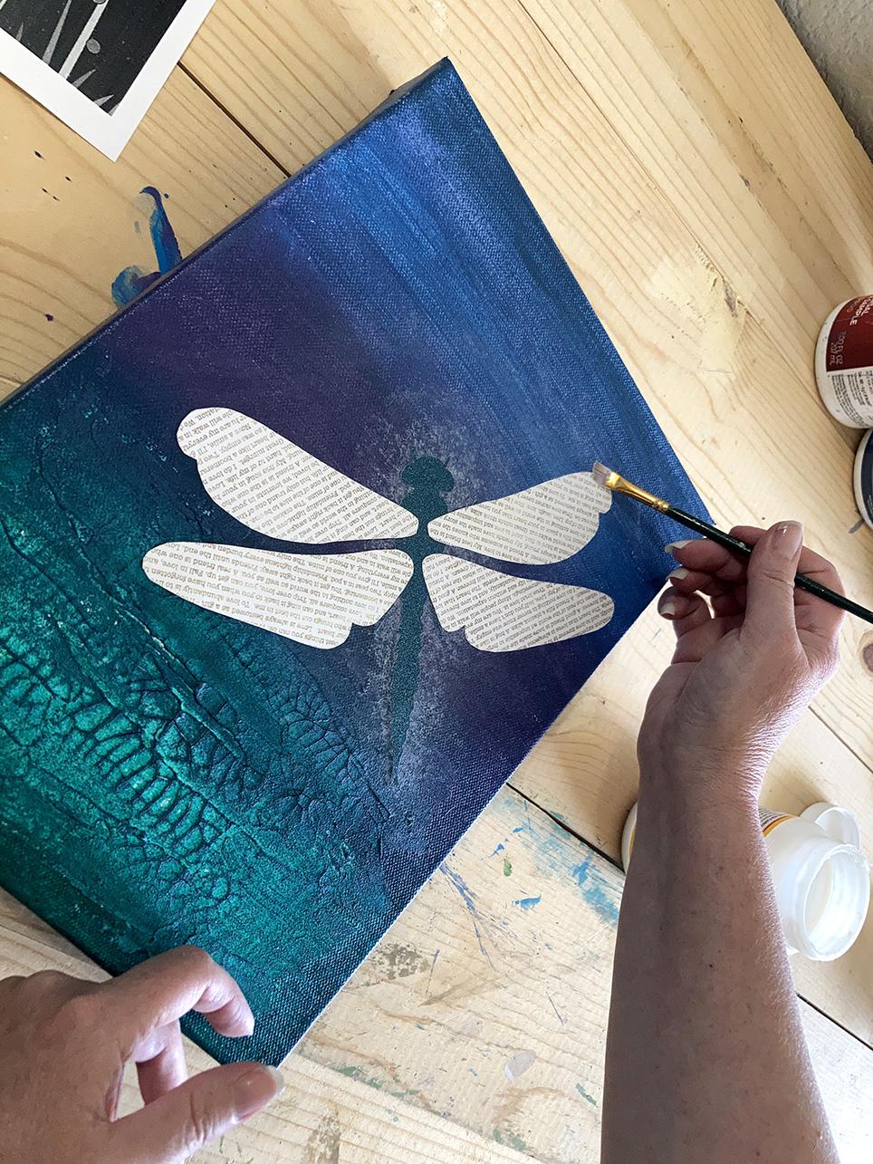 Gluing Down the Paper Pieces