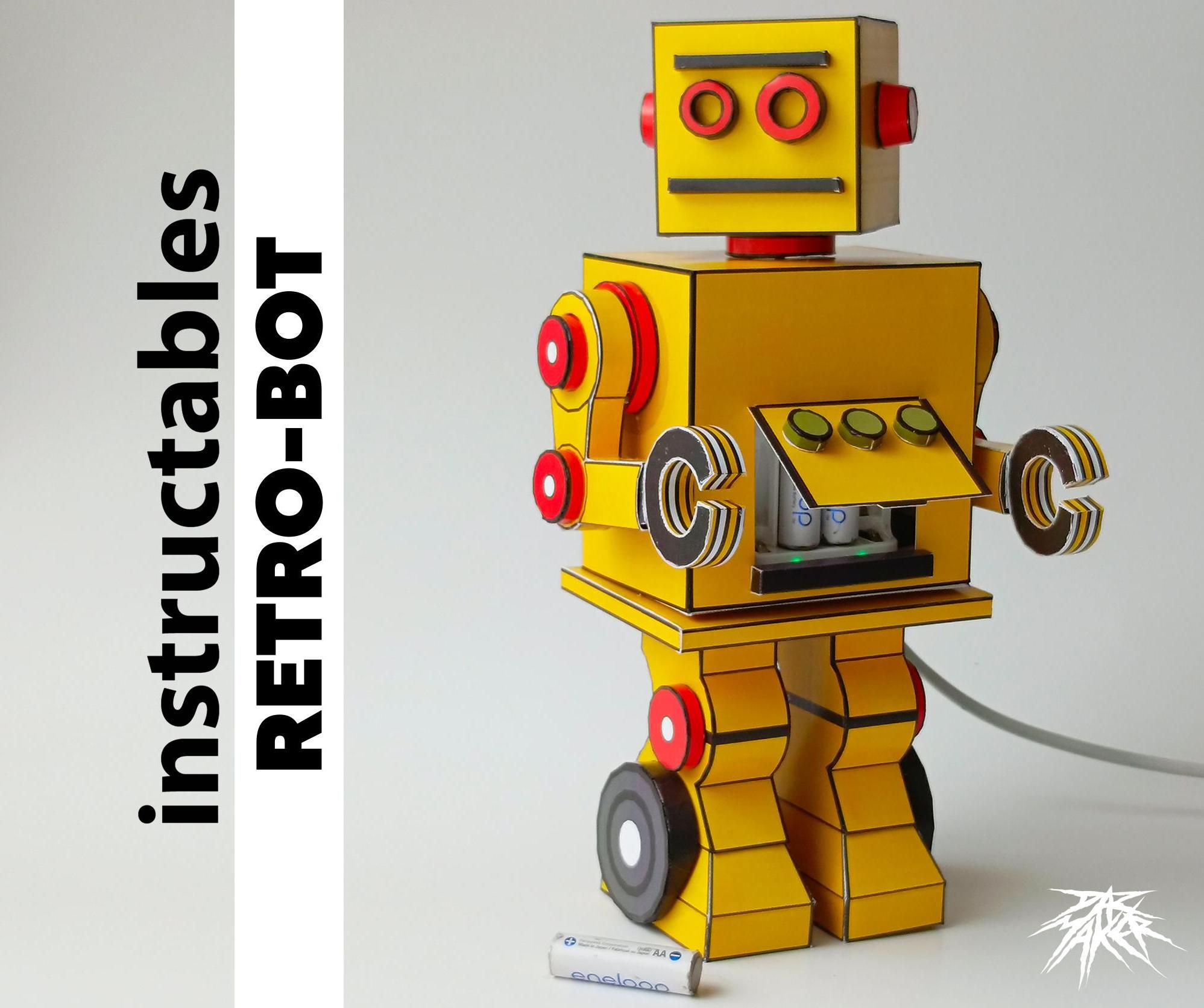 The Retro-Bot a Paper Robot Friend to Charge Your Batteries