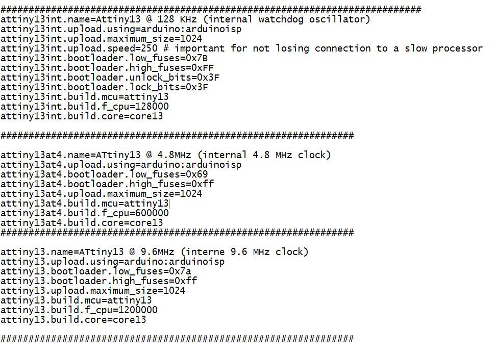 Installing Attiny13 Core Files
