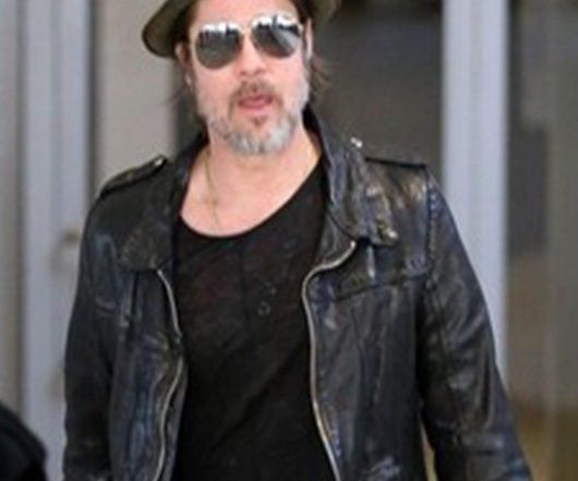 Brad Pitt LAX Airport Leather Jacket