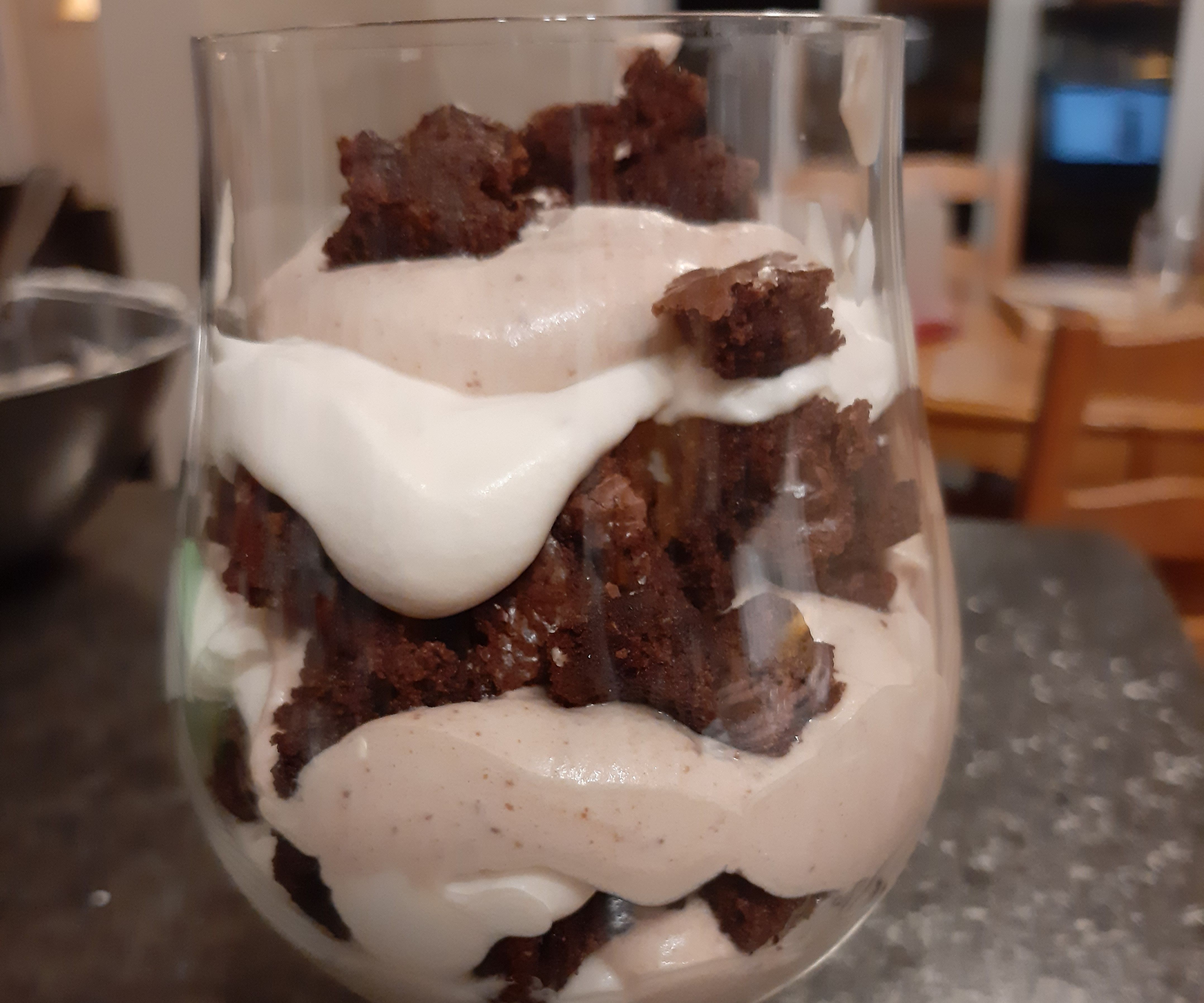 Delectable Irish Cream Parfait With Brownie Bits