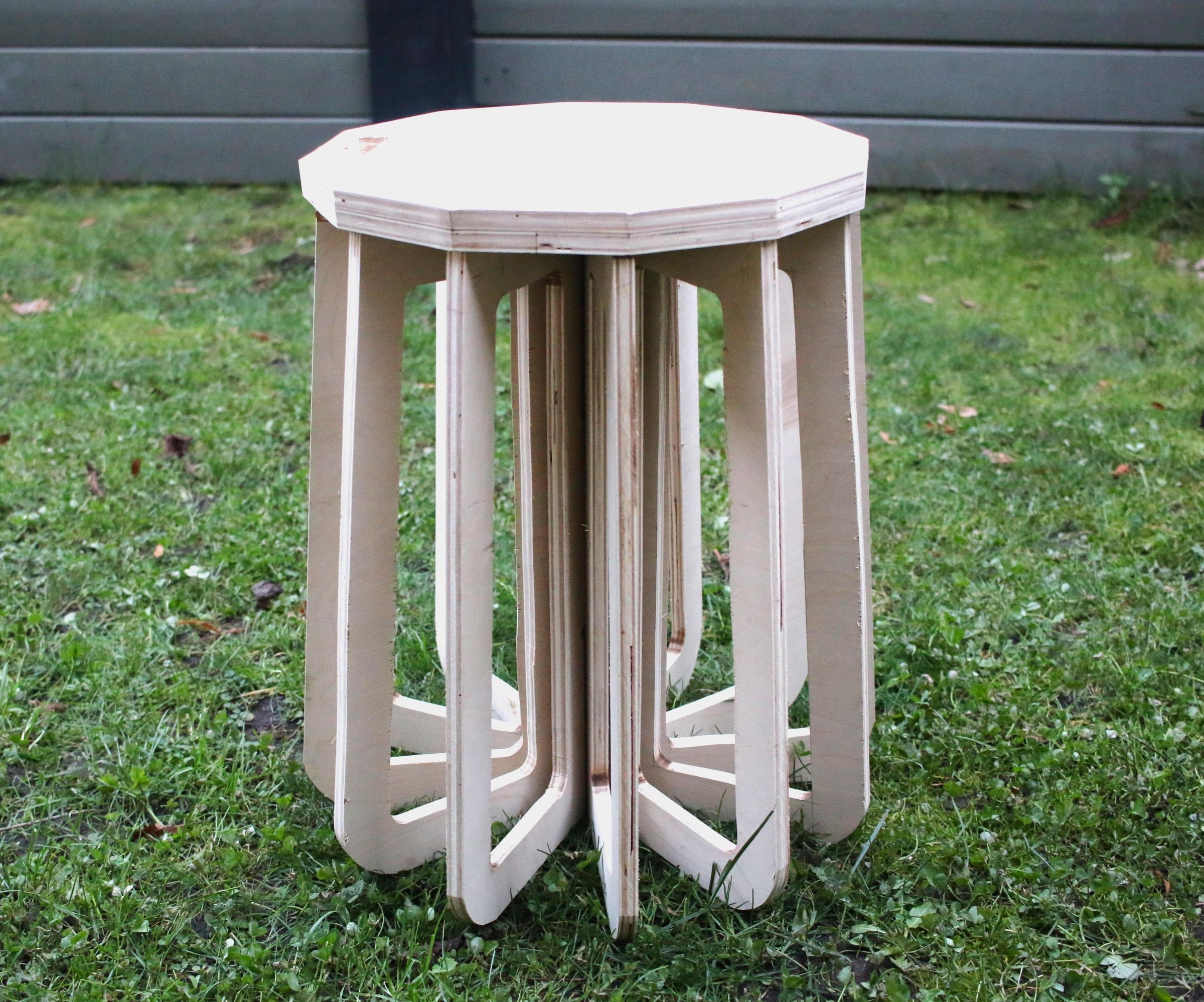Dodecagonal Interlocking Flat-pack Stool