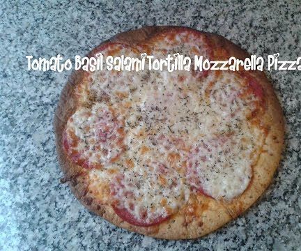 Tomato Basil Salami Tortilla Mozzarella Pizza Recipe