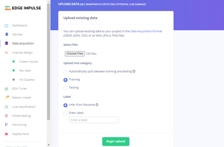 Uploading Samples to Edge Impulse