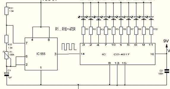 Cd4017 Step LED SEQUENCER CD4017-NE555 : 6 Steps - Instructables
