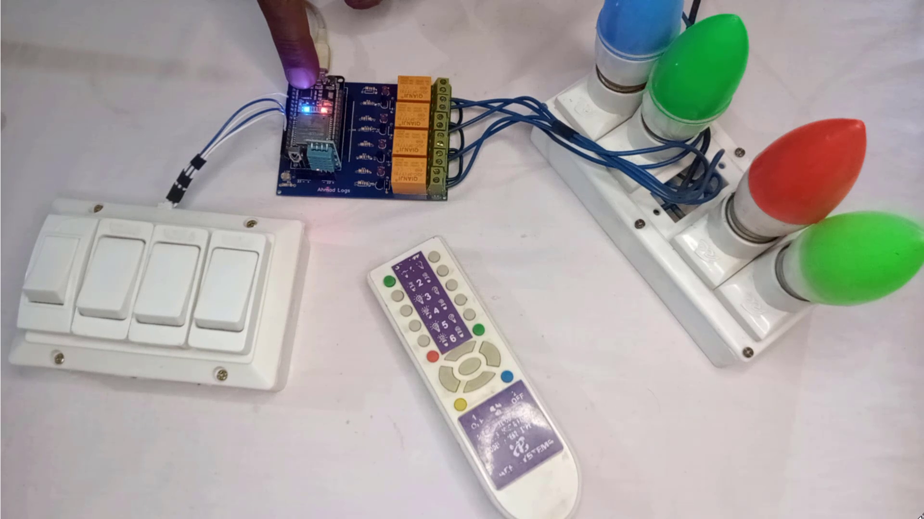 ESP32 Home Automation Project Using IR Remote Control and Blynk IoT ... Circuit Diagram