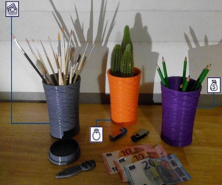 3D PRINTED Treasure Planters With Secret Container ;-)