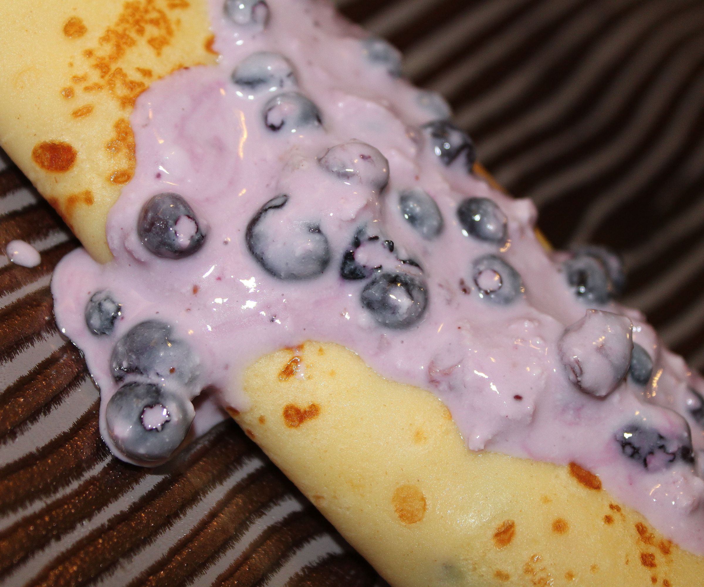 Blueberry Crepes With Blueberry Greek Yogurt