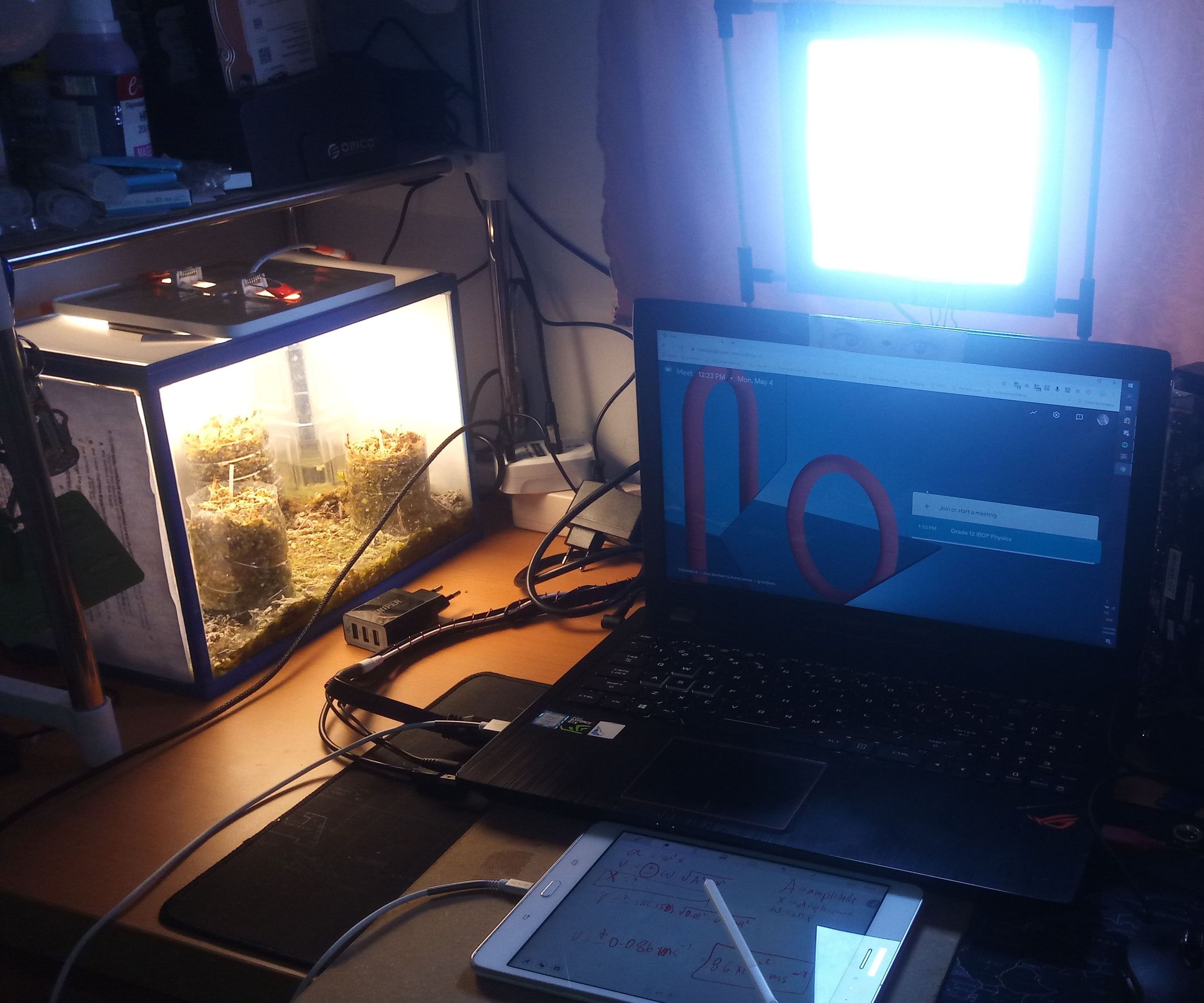 Virtual Classroom: Lights, Green Screen, and Virtual Board