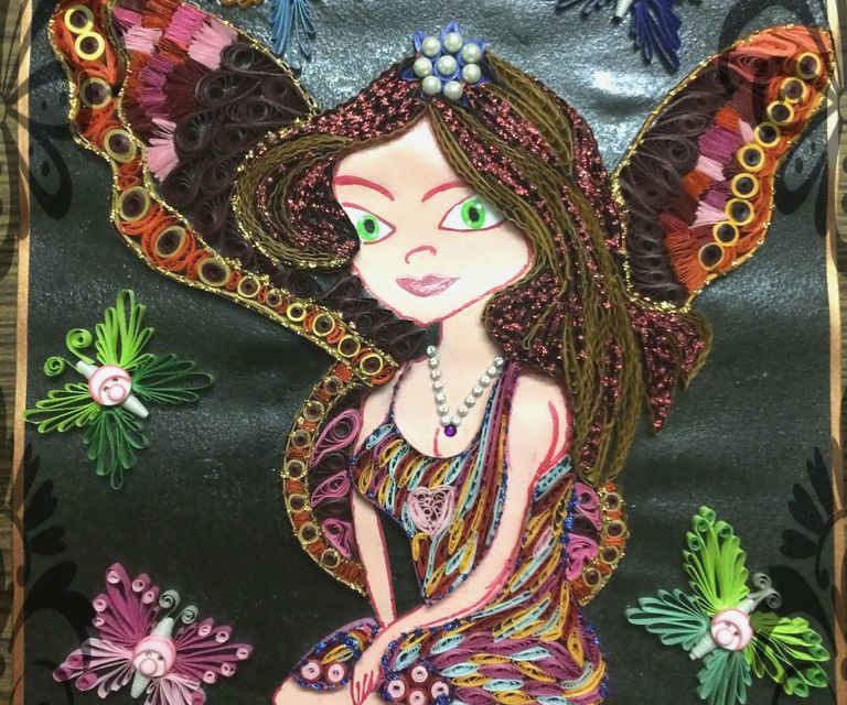 Quilled fairy wall hanging