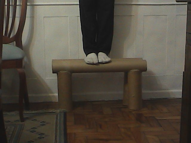 Recycle Furniture - a Pipe Carton Bench/table