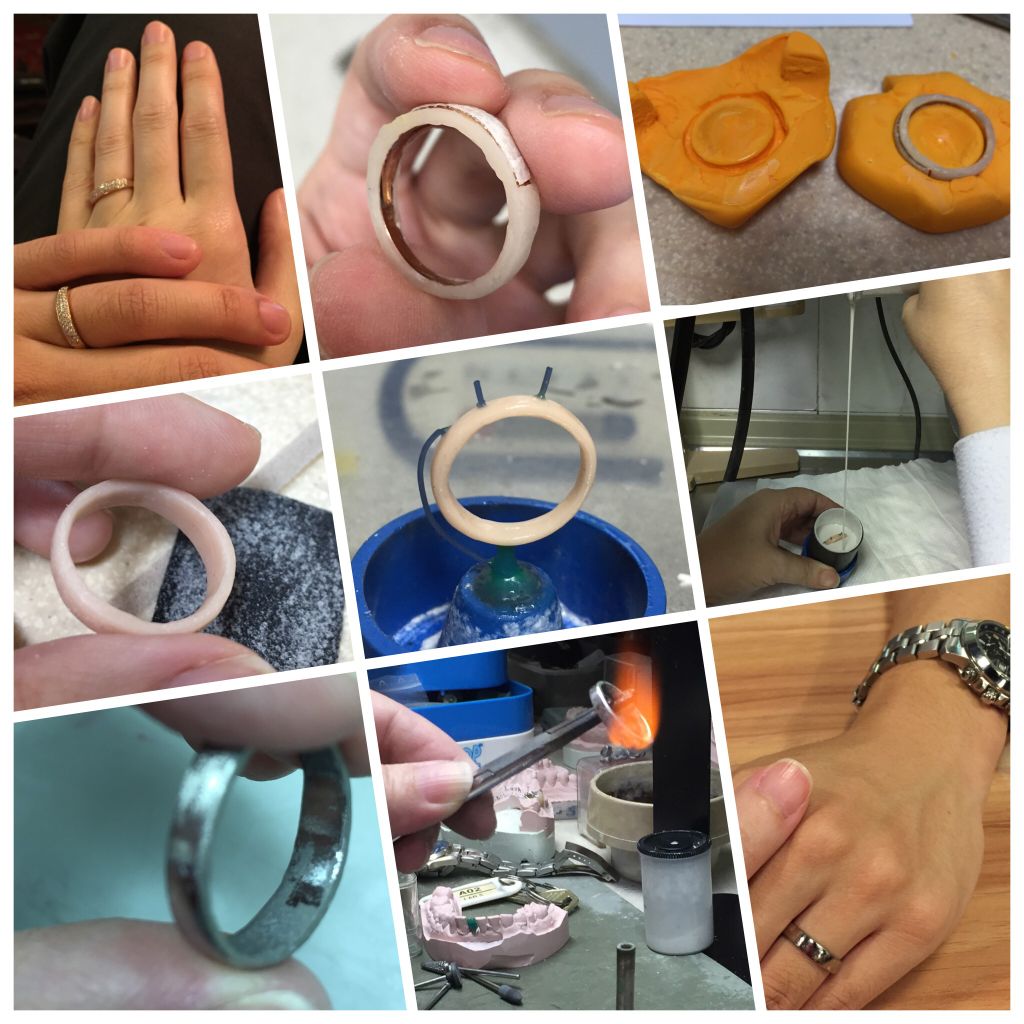 Jewellery making process with rings.