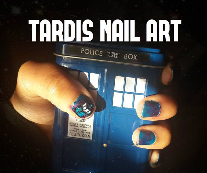 TARDIS In Space nail art
