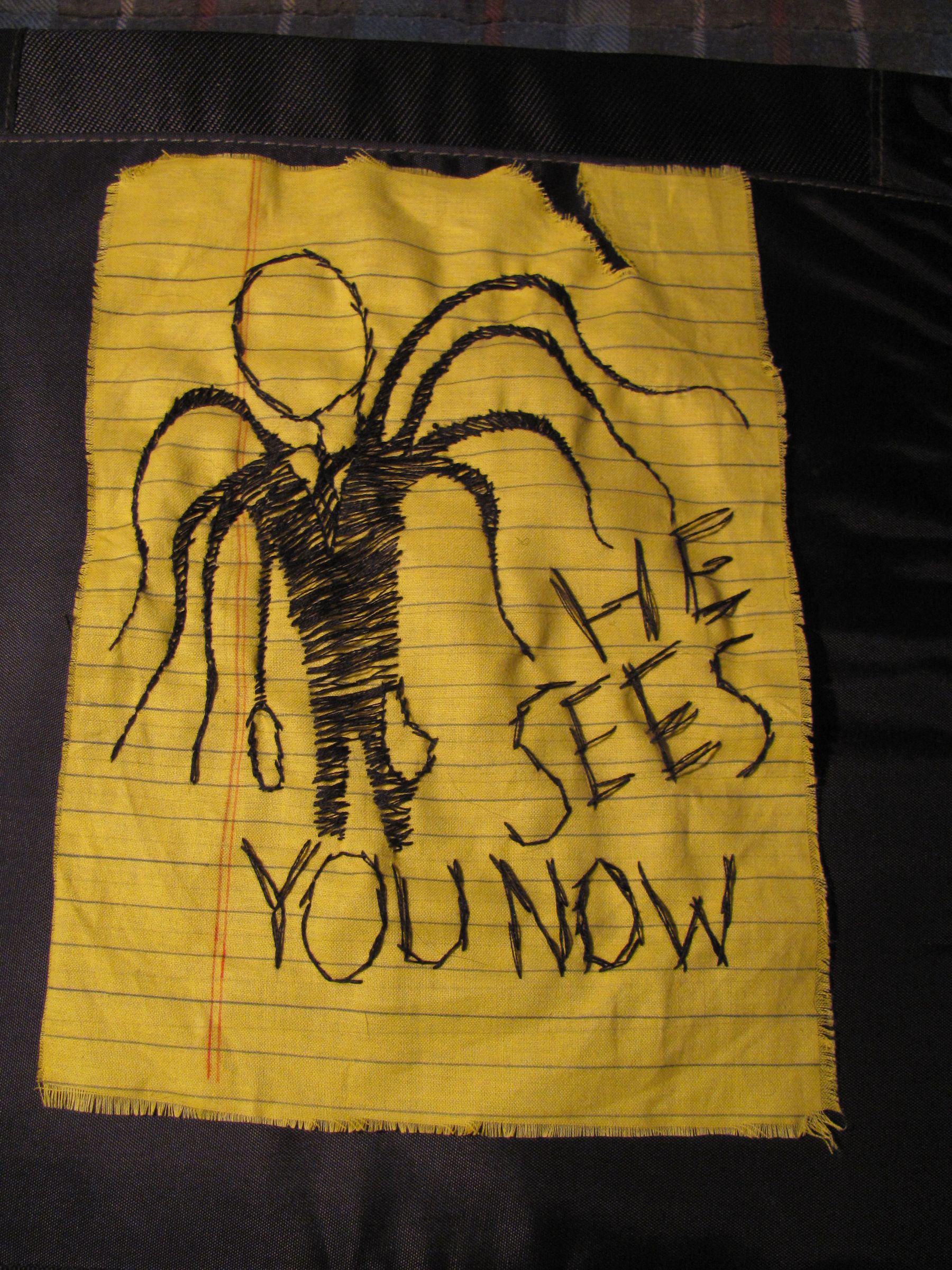 Embroidered Page From The "Slender" Game!