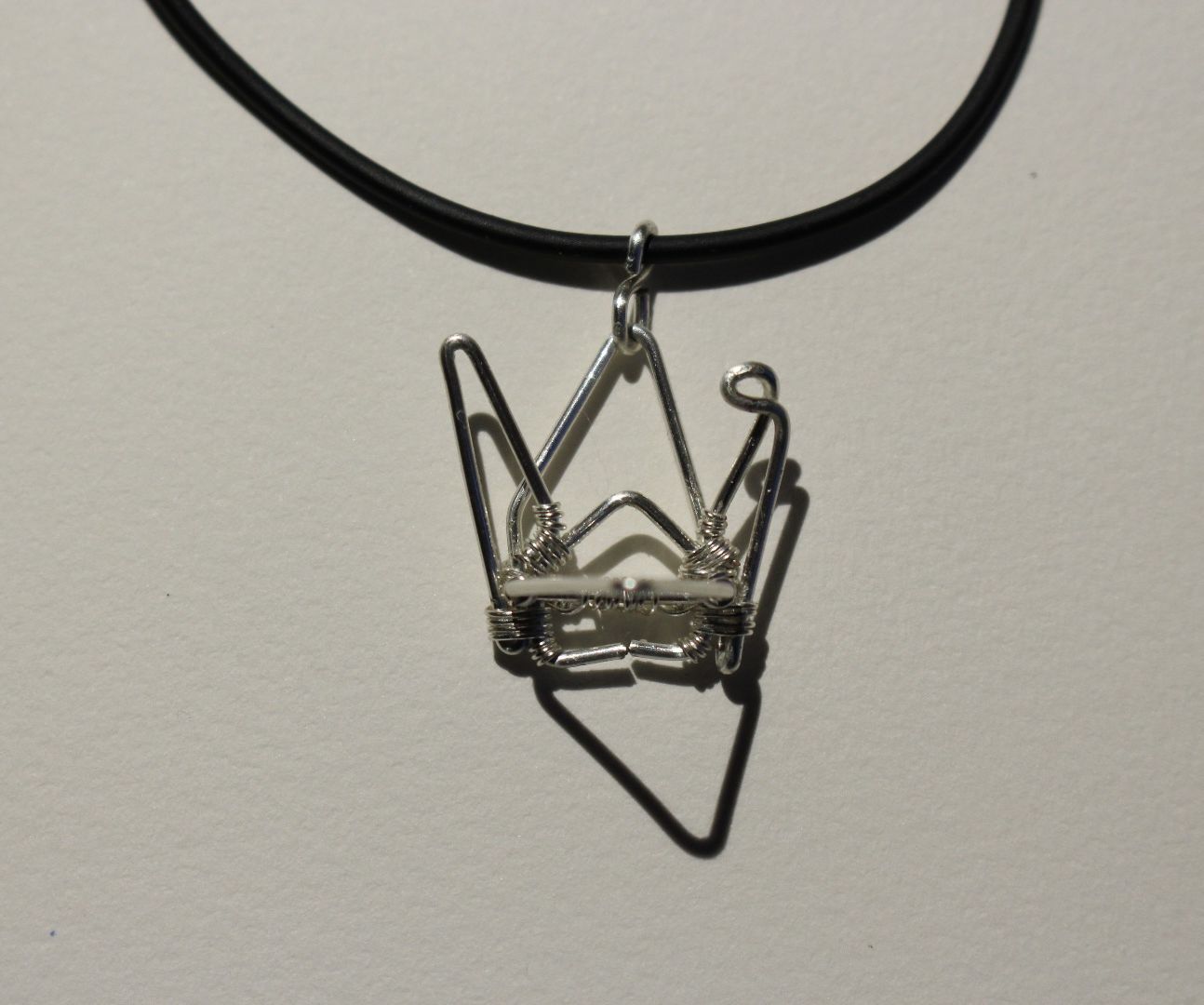 Wire "origami" Crane Pendant
