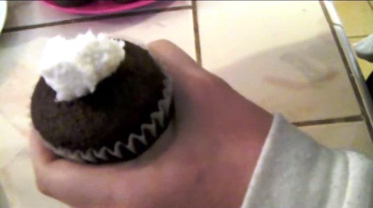 Adding the Strawberry and the Frosting