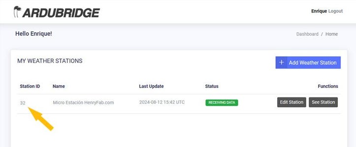 Connect to Ardubridge